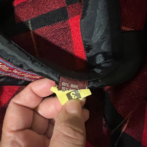 Vintage Chest 52" Red Black Plaid Shirt Wool + Acrylic XL XXL - Picture 14 of 16